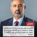 الرئيس الزُبيدي يصدر قراراً باستكمال هيكلة المجلس الانتقالي ودمج الهيئات المساعدة في إطار الأمانة العامة