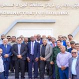 الوزيران السقطري والوالي وممثل الفاو يتفقدون المشاريع الإنشائية في المجمع الزراعي بعدن