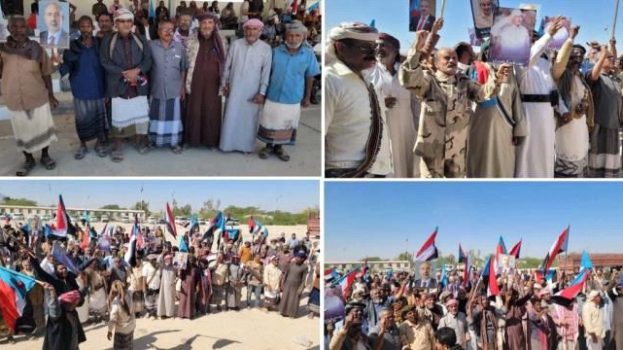 أبناء المناطق الغربية يتظاهرون في الخشعة دعماً للقوات المسلحة الجنوبية