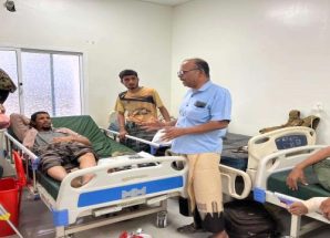 انتقالي وادي وصحراء حضرموت يتفقد جرحى القوات المسلحة الجنوبية