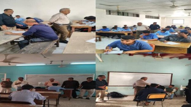 مدير عام مكتب التعليم الفني يتفقد سير الاختبارات النظرية في المعهد المهني الصناعي