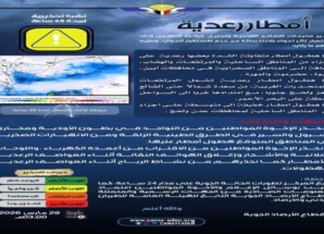 الأرصاد تحذر: استمرار حالة عدم الاستقرار الجوي مع أمطار رعدية في العديد من المحافظات