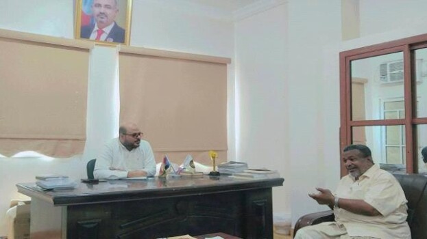 الجفري وباسمير يناقشان آليات تطوير العمل المشترك بهيئات انتقالي حضرموت