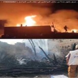 حريق هائل يلتهم منازل في جعار ويشرد عدداً من الأسر